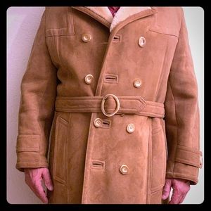 Full length spring lamb shearling winter coat..